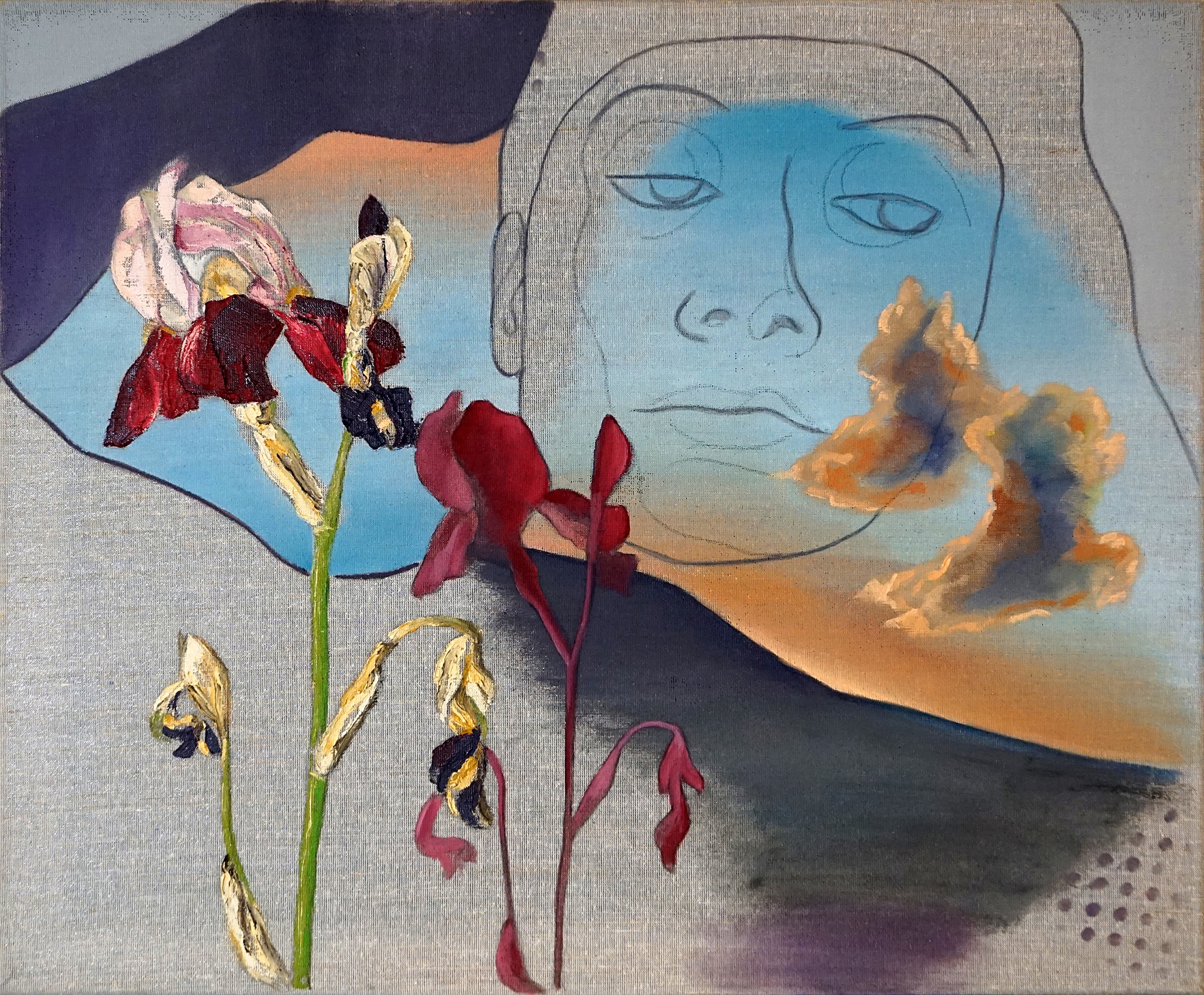 Elisa Zadi, Tramonto Reverso, olio su tessuto, 50×55