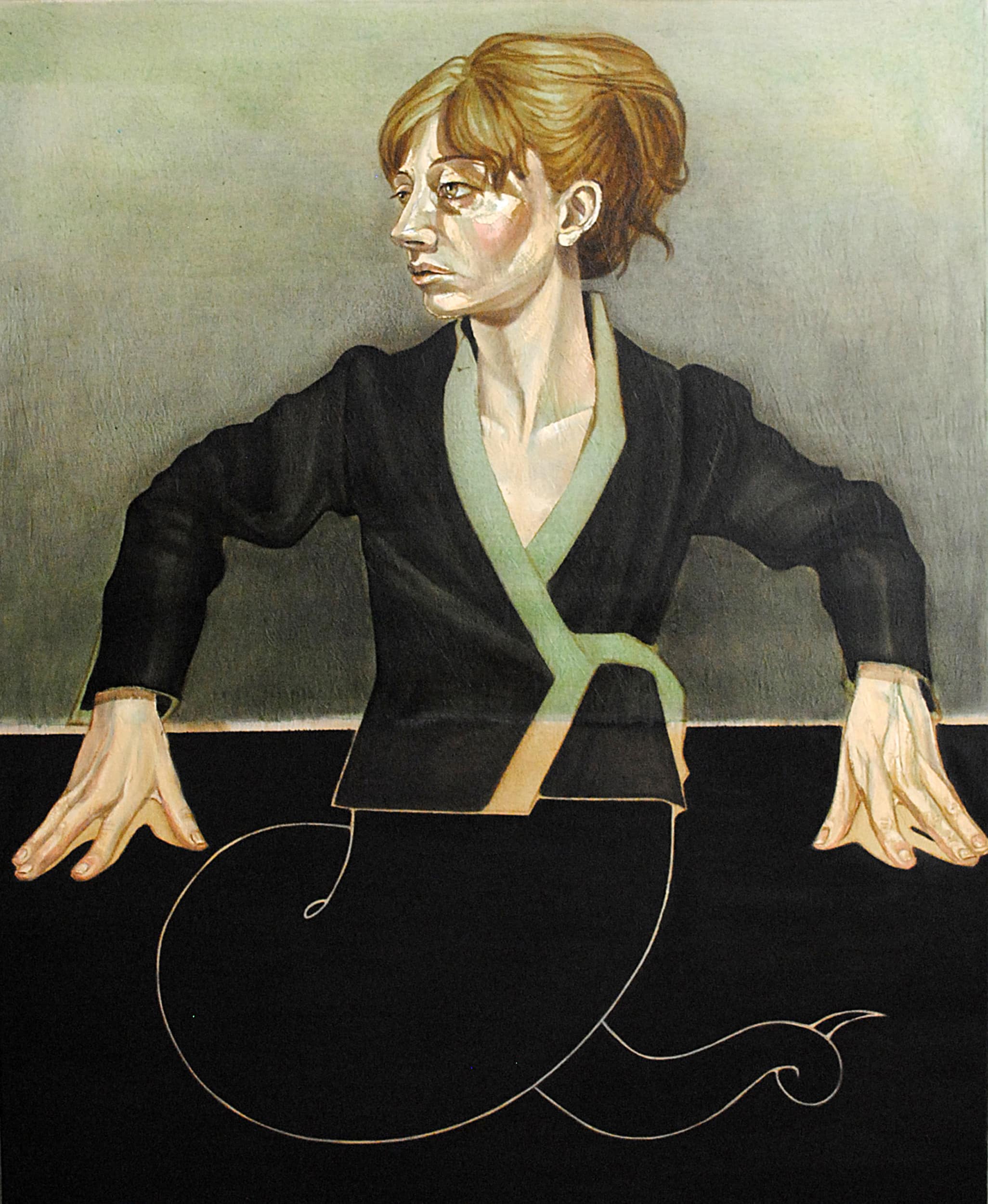 Elisa Zadi,Metà-moprfozi1,2013 olio su tessuto,cm120x100