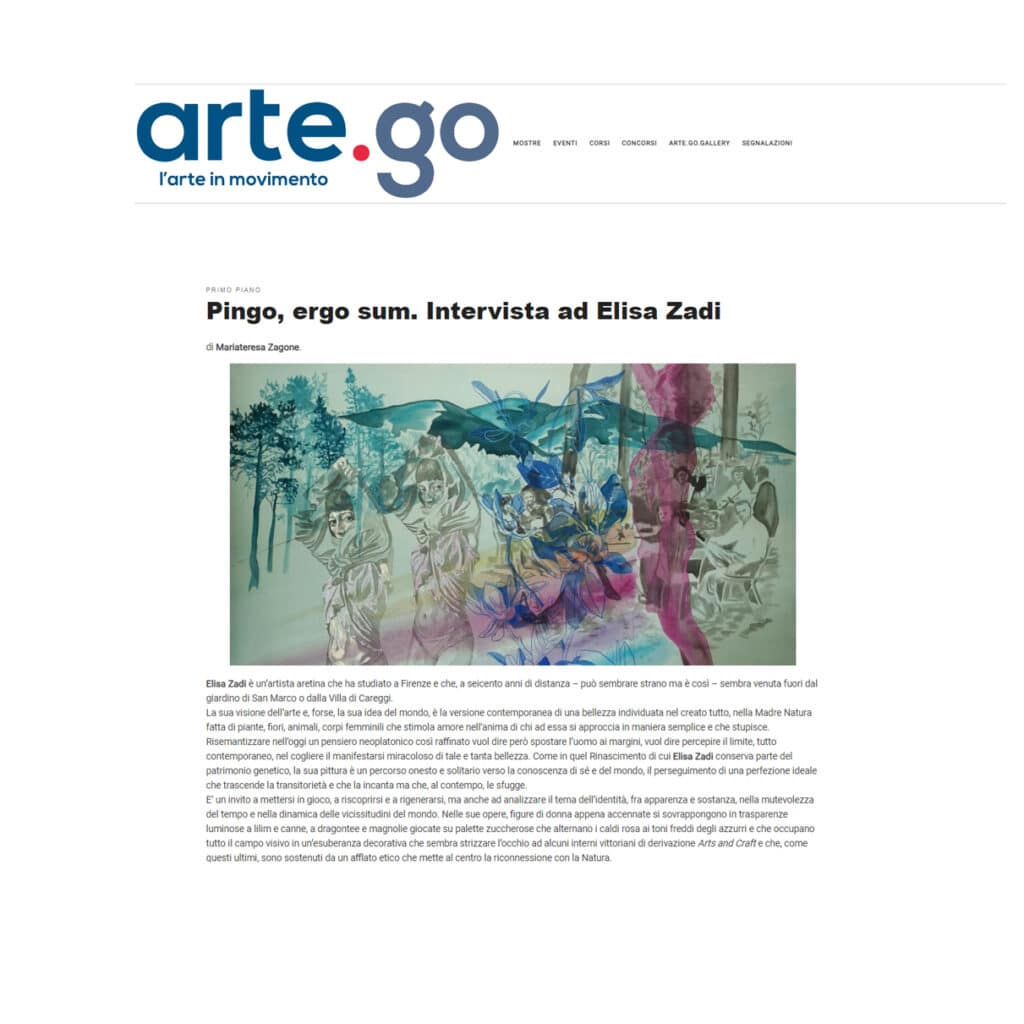 Pingo, ergo sum. Mariateresa Zagone per ArteGo