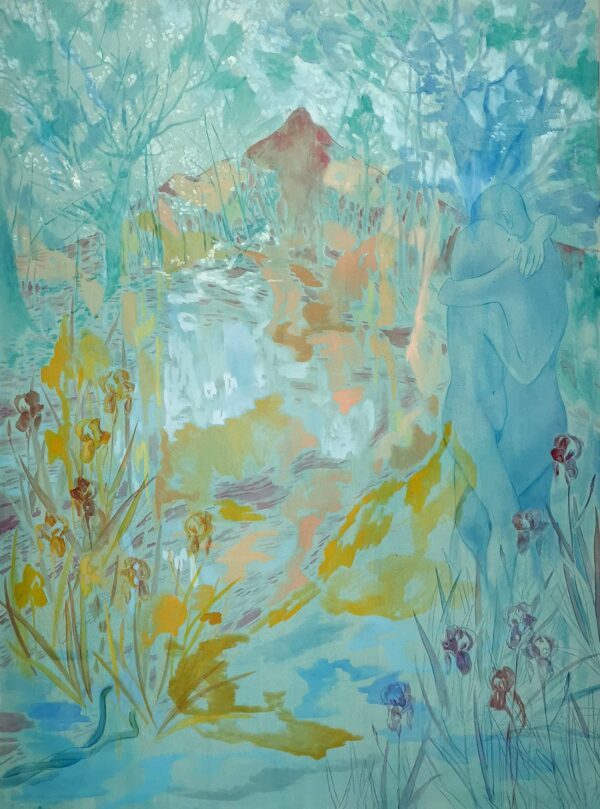 Elisa Zadi, Montagna Incantata, 2026, olio da pigmento e pastello su tessuto, cm 200x150_risultato